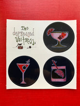 Load image into Gallery viewer, Depressed Waitress Drink Menu Sticker Sheet
