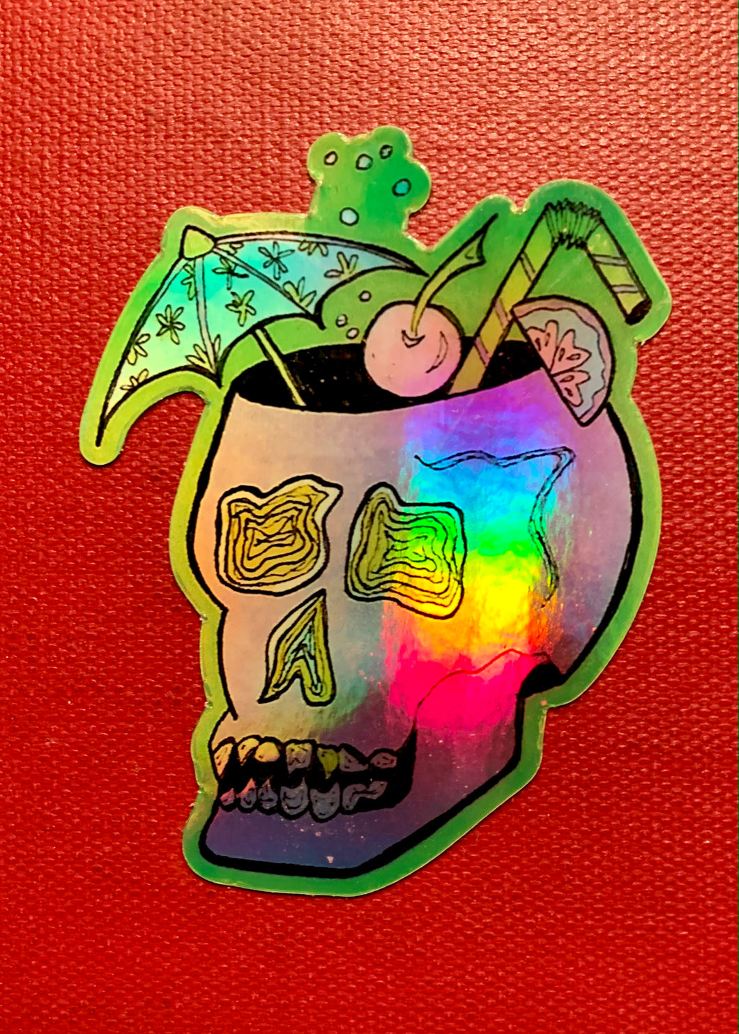 Holographic Skull Sticker